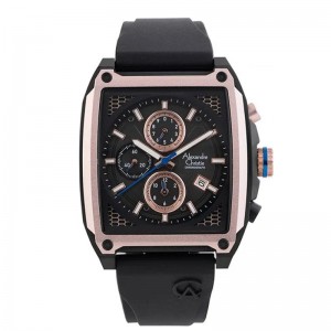 Alexandre Christie AC 6614 Rosegold Black Rubber MCRBRBARG